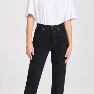 Agolde 90s Pinch Waist High Rise Black Women's Jeans,